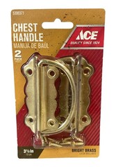 ACE 3.5″ Bright Brass Chest Handle Drop Pull Cabinet Drawer Vintage 2 Pack