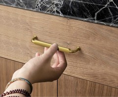 Brushed Gold Drawer Handles 12.6 Hole Centers Straight Bar Pull,6-Pack