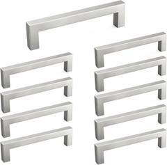 10 Pack 5″ Hole Center Brushed Nickel Kitchen Cabinet Handles | Include Screws,