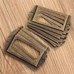 20Pcs Antique Brass Drawer Label for pull Cabinet Frame Handle File Name Card