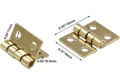 50pcs Mini Metal Hinges with 200 pcs Nails 1:12 Miniature Furniture Dollhouse