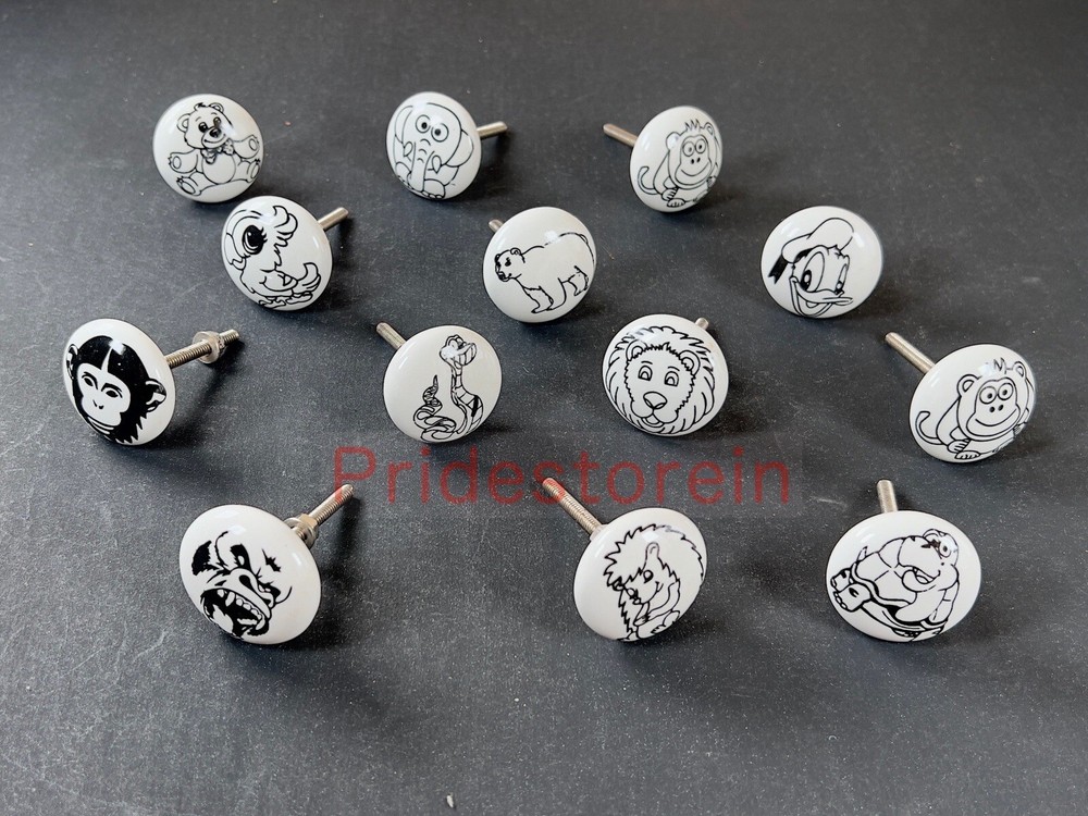 12 PC SET of KIDS cabinet dresser knobs Ceramic Knobs by theCarnatico