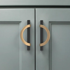 Amerdeco 10 Pack Black Brushed Gold Cabinet Pulls 3.75 Inch(96MM) Hole Centers K