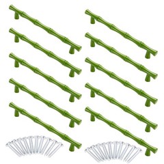 10pcs Cabinet Handles Hole Centers 5bamboo Shape Kitchen Cupboard Dresser Close