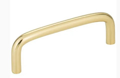 Classic Wire drawer Pull 3.5″ CTC Polished Brass w screws premium quality