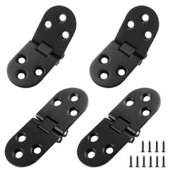 Auvotuis 4Pcs Heavy Duty Folding Table Hinges, Black, (3.1 x 1.18inch)