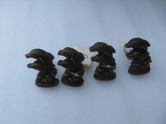 Set Of 4 Bronze Finish Black Cast Iron Dolphin Drawer Cabinet Pulls Knobs