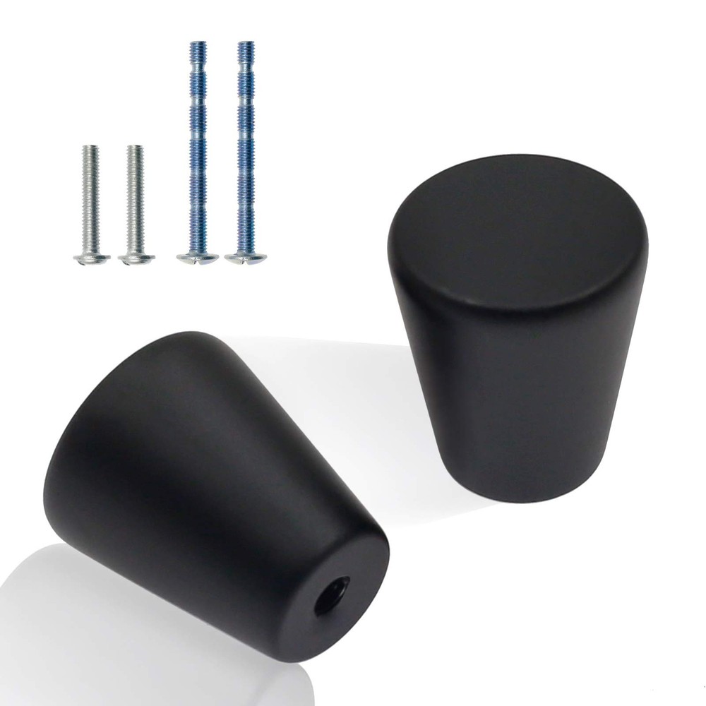 Yoohey 10PCS Small Black Cabinet Knobs – 20mm/0.78″ Diameter Flat Dresser Knobs