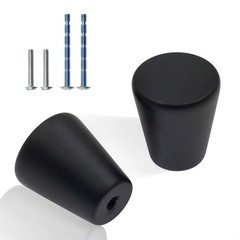 Yoohey 10PCS Small Black Cabinet Knobs – 20mm/0.78″ Diameter Flat Dresser Knobs