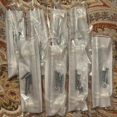 8 Brand New Door/Drawer Handles. Silver Tone Bar Gold Tone Hardware. Lot of 8