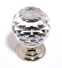 Alno Creations C210-CLR/PN 1-1/4 Swarovski Crystal Ball Knob Polished Nickel
