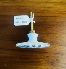 Vintage Anthropologie Ceramic Drawer Cabinet Knob Blue White Gold Floral NWT