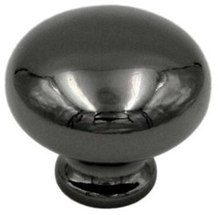 (5 Pack) 1-1/8 inch Round Knob Black Nickel