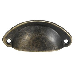 Cup Drawer Pull Kitchen Cabinet Handles Bronze Tone 40mm Hole Centers 5pcs