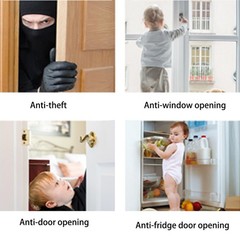 KIZZHISI Child Door Lock with Abnormal Alarm Black 2Pack