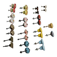 Lot Of 28 Cabinet Drawer Pull Knobs Various Mixed Ceramic Metal Project 1″-1.5″