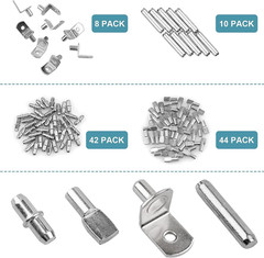 104 Pcs Shelf Pegs Kit 5mm & 1/4 Inch Nickel Cabinet Shelf Pins