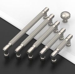 10 Pack Brushed Satin Nickel Knurled Cabinet Pulls 5 Inch(128Mm) Hole Center Dra