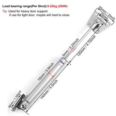 2 PCS 200n/45lb Gas Struts 10 Inch Spring Hinge Heavy Lid Lift Support Silver