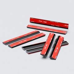 4x 100mm Black Self-Adhesive Flexible Living Hinges (3 15/16 in)