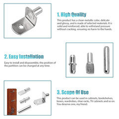 145-Piece Shelf Pin Kit, 4 Styles of Nickel Shelf Support Pegs