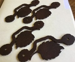 Custom Cast Iron 4 Knob Back Plates For Cabinets Etc./DRk Rustic Brown/ New
