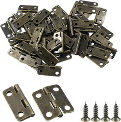 60Pcs Mini Hinges Antique Bronze Jewelry Box Hinges with Screws for DIY Crafts