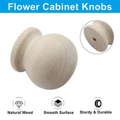 Wood Dresser Knobs, 20 Pcs Mini Unfinished Wooden Cabinet Knobs Vintage Drawe…
