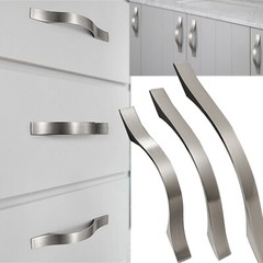 Modern Stainless Steel Kitchen Cabinet Handles Drawer Pulls Brushed Nickel Pulls