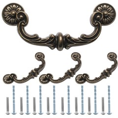 Vintage Drawer Pulls 4 Pack 6 Inch Drop Bail Cabinet Handles Bronze Finish