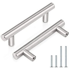 30 Pack 3″ Hole Centers Euro T Bar Cabinet Pulls Stainless Steel Kitchen Drawer