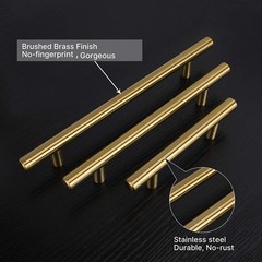 10 PCS 33/4 Inch Gold Cabinet Handles Kitchen Drawer Pulls Brushed Hardware
