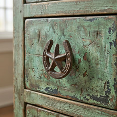6 Horseshoe Star Drawer Pull Knob Handle Cast Iron Antique Style 2″ w/ Screws