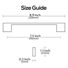 Alzassbg 5 Pack Oil Rubbed Bronze Cabinet Pulls AL3051ORB 7-1/2 inch (192mm)