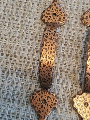 Hammered Copper Cabinet Drawer Pulls Handles 5″ ~ Set of 6 NEW NOS