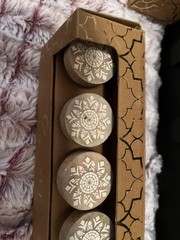 Casa Decor Bohemian Painted Wood Drawer Pulls Brown/White Floral set of 14 knobs