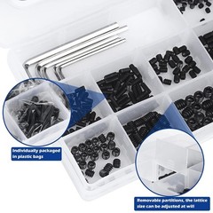 1000pcs Metric + SAE Set Screw Assortment Kit, Internal Hex Drive Cup-Point A…