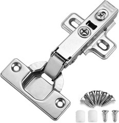 2 Pack Frameless Soft Close Cabinet Hinges for Kitchen 105°Clip on Plate Adjusta