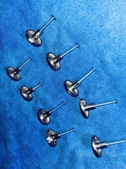 Lot of 9 New 1.25″ Cabinet Drawer Knobs Hardware Round Pulls Brushed Nickel