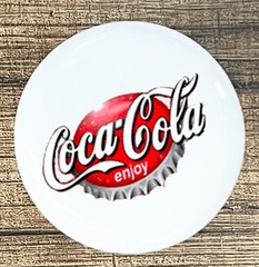 COKE CAP COLA WHITE CERAMIC KITCHEN CABINET DRESSER KNOB DECOR