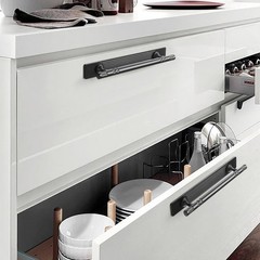 6 PCS 5.04 Inch c-c Matte Black Drawer Pulls Zinc Alloy Kitchen Hardware