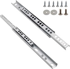 13.5 Inch Drawer Slides, 0.7 inch Wide, Pack of 2 | Metal, Ball Bearing, Dual Di