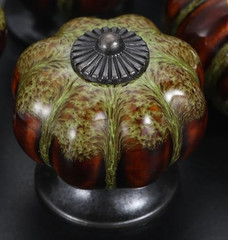 4 ANTIQUE GREEN GLASS Cabinet Drawer Knobs Depression coke bottle brass Hardware