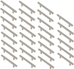 30 tiradores T barra acero inoxidable huecos para cajones y muebles 6″ 96mm