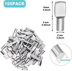 100 Pcs Shelf Pins Pegs 5mm Spoon Shape Nickel Plated Support Peg Cabinet Closet