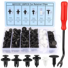 QIIYCCE 120PCS Car Clips & Plastic Rivets – 6 Popular Sizes, Fits Bumpers,