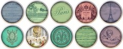 Set of 10 Paris France ETS II CERAMIC Drawer Pulls Dresser Drawer Cabinet Knobs