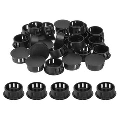 50pcs Nylon Hole Plugs, 8/9″ Round Drill Screw Hole Plugs Covers, Black