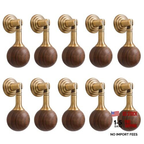 Walnut Wood Sphere 1.18 Inch (30mm) Copper copper pendant Walnut Color 10 Pack