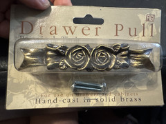 VTG Hardware Figi 4″ Drawer Pull (3″ Center) ROSE RIBBON HandCast in Solid Brass